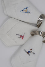 Load image into Gallery viewer, Linen Skiers Napkin Set